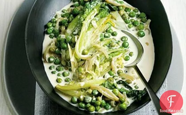 Braised Peas With Lettuce
