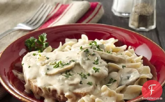 Smothered Pork Chops with Pasta