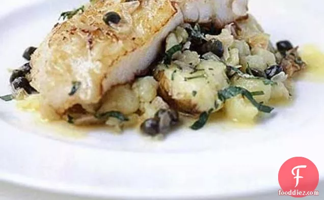 Halibut With Caper Beurre Blanc & Crushed Jersey Royals