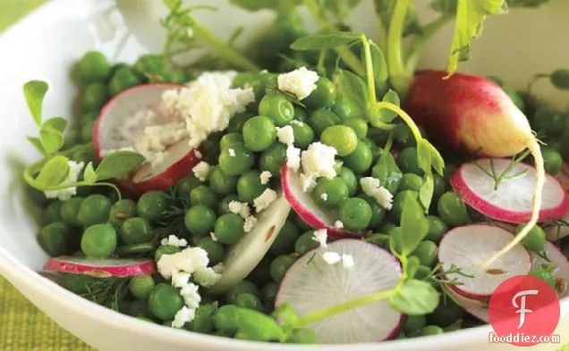 Pea Salad With Radishes And Feta Cheese
