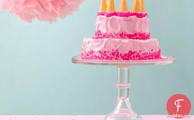 Dreamy Pink Castle Cake