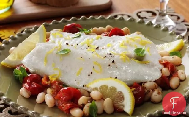 Tuscan Style Tilapia and Cannellini Beans