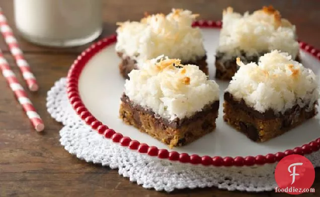 Brown Butter Blondies with Macaroon Topping