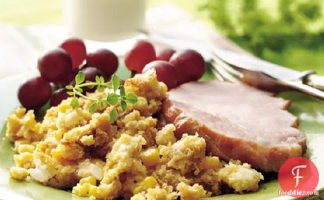 Smoked Pork Chops with Tex-Mex Cornbread Stuffing