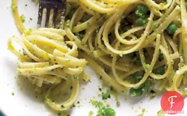 Pea And Parsley Pesto With Linguine