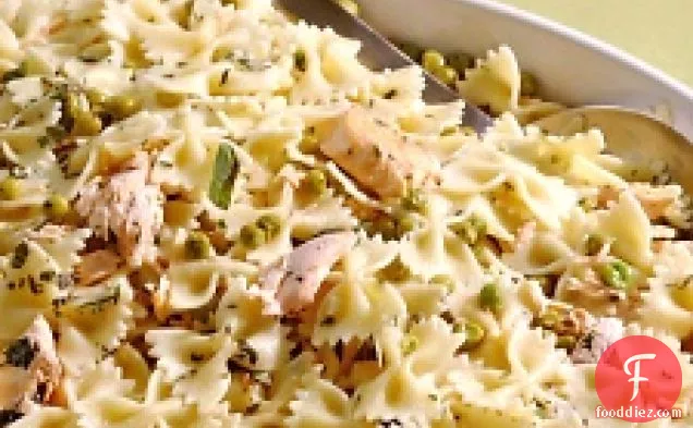 Farfalle With Salmon, Mint, And Peas