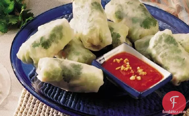 Asian Fish Rolls in Rice-Paper Wrappers