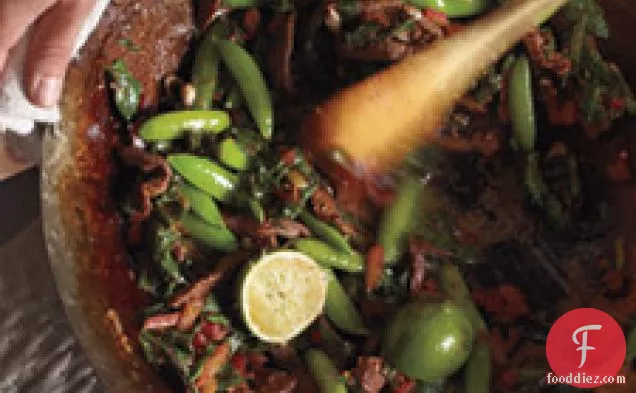 Swiss Chard, Snap Peas, And Beef Stir-fry