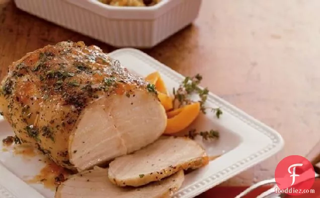 खुबानी-घुटा हुआ सूअर का मांस भुना और भराई