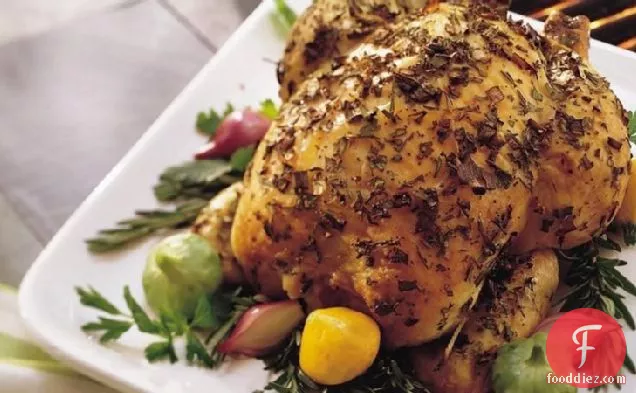 Grilled Whole Chicken with Herbs