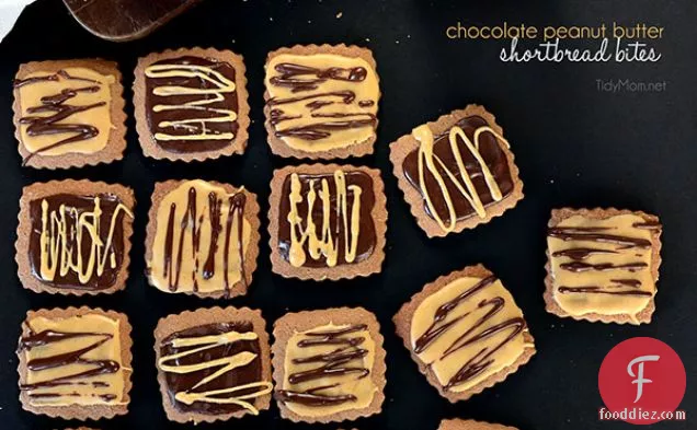 Chocolate Peanut Butter Shortbread Bites
