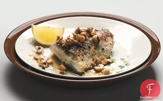 Striped Bass with Browned Hazelnut Butter, Lemon, and Parsley