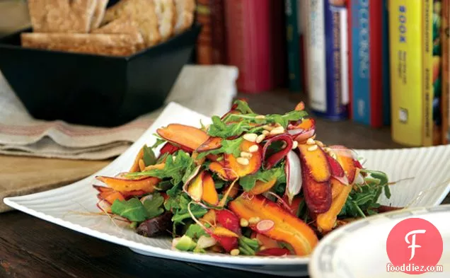 Roasted and Raw Carrot Salad with Avocado and Toasted Cumin Vinaigrette