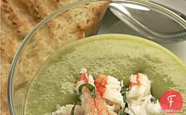 Chilled Sweet Pea Bisque With Dungeness Crab And Mint