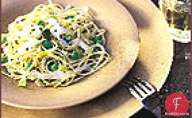 Pasta with Peas, Garlic and Ricotta Salata
