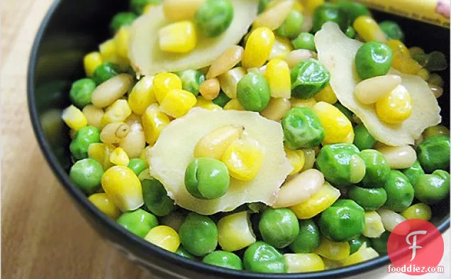 Stir-fry Pine Nuts With Corn And Sweet Peas Recipe (????????)