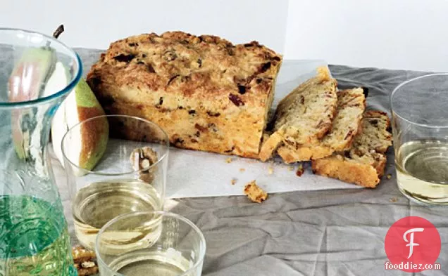 Bacon Cheddar Quick Bread with Dried Pears