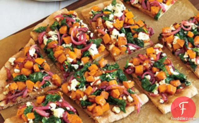 Butternut Squash, Spinach and Goat Cheese Pizza