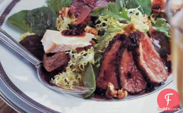 Duck Salad with Cheese Toasts and Port-Currant Sauce