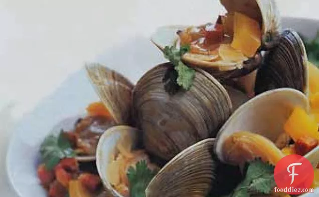 Steamed Clams in Wine and Chorizo