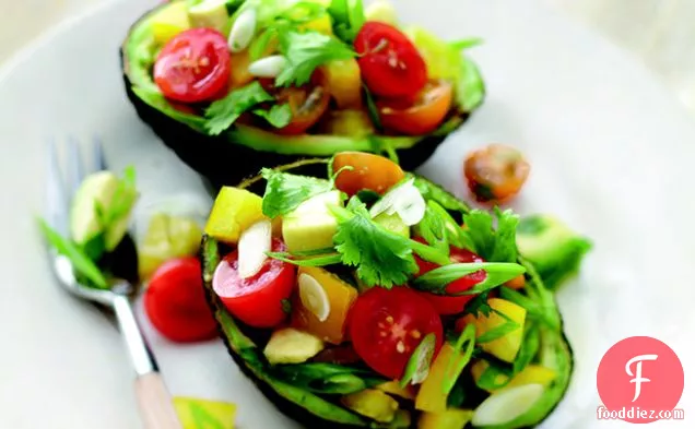 Avocado Salad with Bell Pepper and Tomatoes