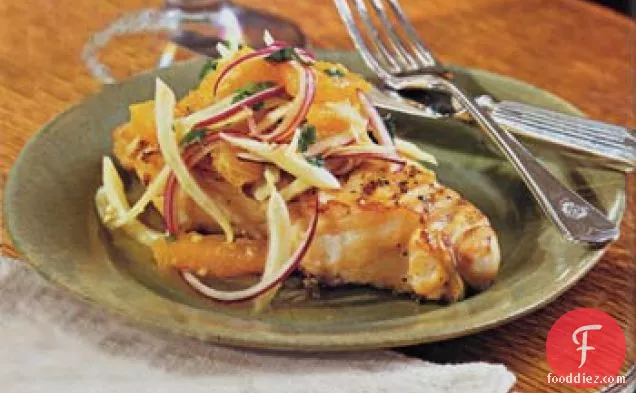 Grilled Fish with Orange-Fennel Salsa