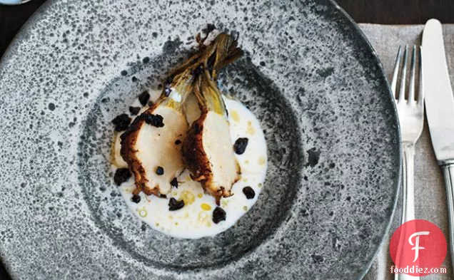 Pot-Roasted Celery Root with Olives and Buttermilk
