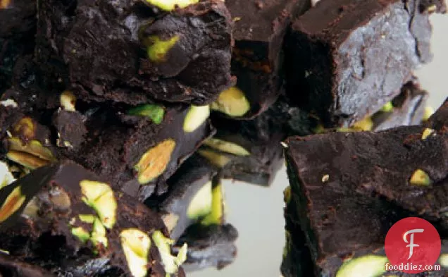Chocolate Chunks with Cherries and Pistachios