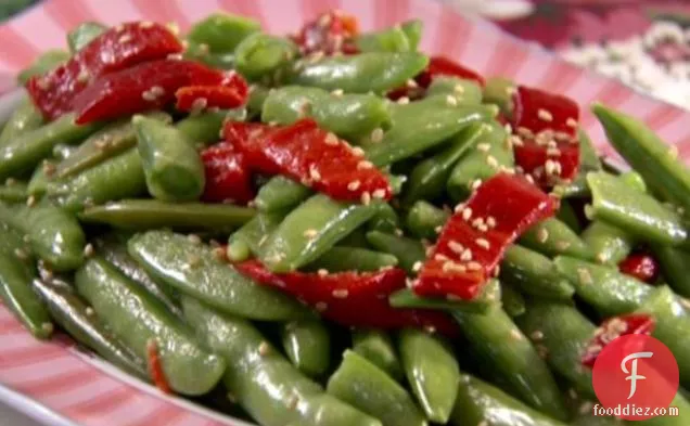 Sugar Snap Peas with Red Pepper