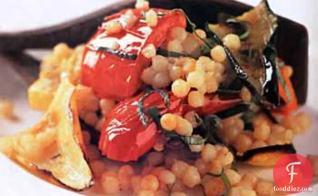 Broiled Vegetables with Toasted Israeli Couscous