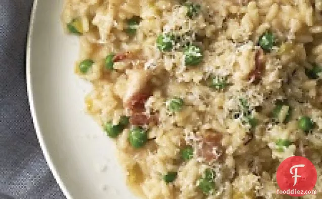 Leek, Bacon, And Pea Risotto