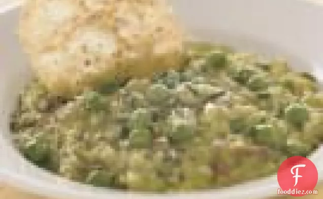 प्रोसिटुट्टो के साथ मीठे मटर रिसोट्टो
