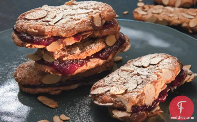 Chewy Almond-Raspberry Sandwich Cookies
