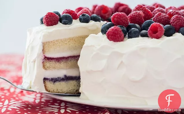 Red, White, and Blue Ice Cream Cake