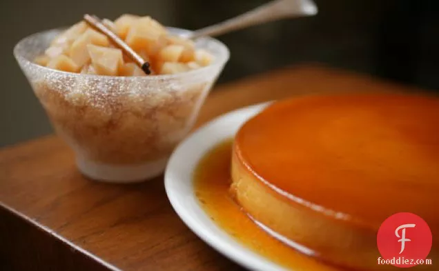 Cream Cheese Flan with Quince Compote