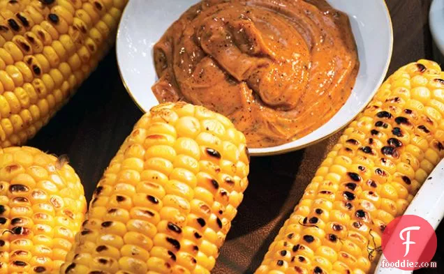 Grilled Corn with Honey-Ancho Chile Butter