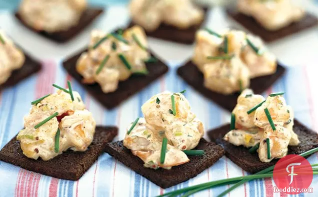 Spicy Shrimp Rémoulade on Molasses-Buttered Toast