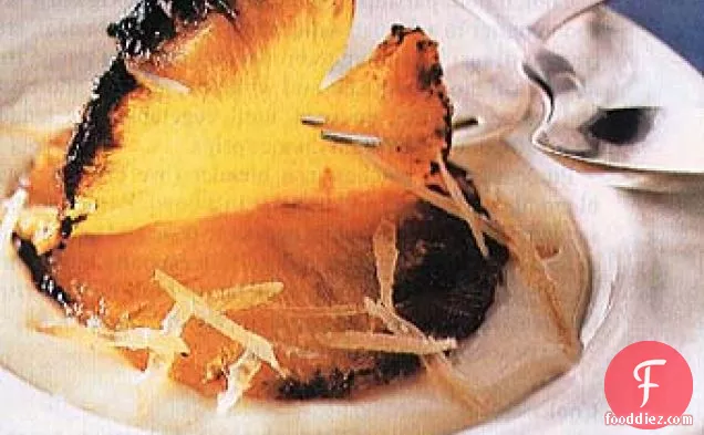 Caramelized Pineapple with Ginger Crème Anglaise