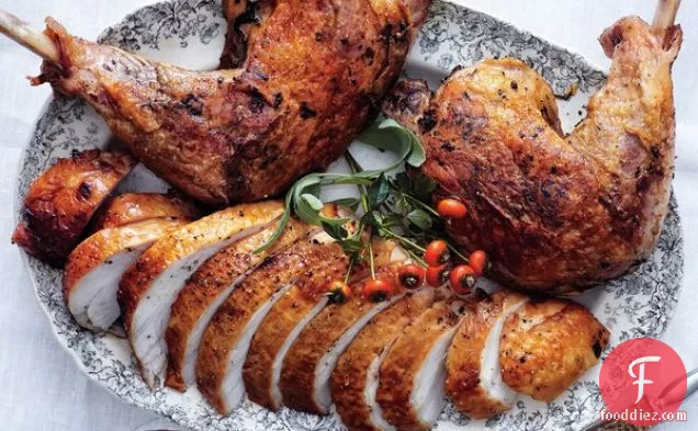 Brined Roast Turkey Breast with Confit Legs