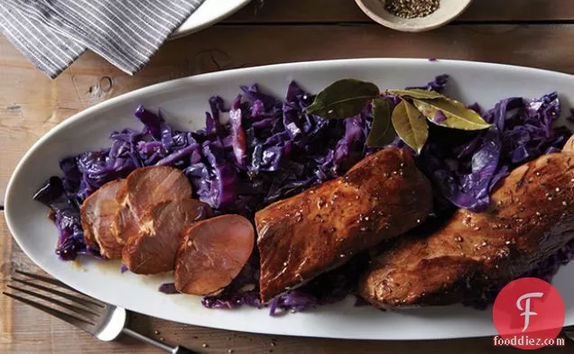 Beer-Marinated Pork Tenderloin with Red Cabbage