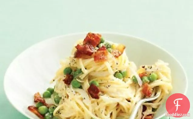 Fresh Angel-hair Pasta With Bacon And Peas