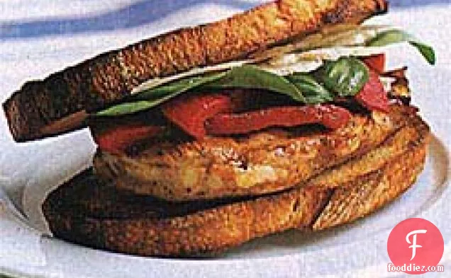 Broiled Chicken and Roasted Pepper Sandwiches