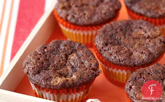 Cocoa-Carrot Cupcakes with White Chocolate Chips