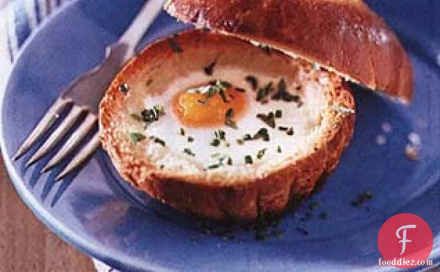 Baked Eggs in Brioches