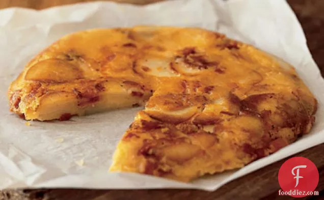 Potato Cake with Cheese and Bacon