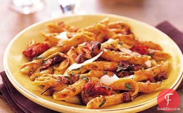 Penne with Roasted-Tomato Sauce, Orange, and Olives