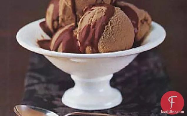 Chestnut Ice Cream with Chocolate Grand Marnier Sauce