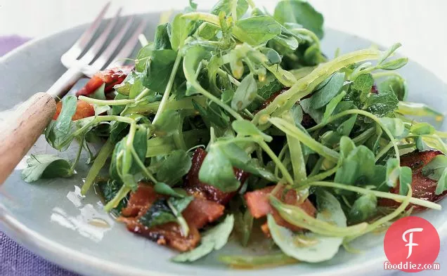 Crunchy Asian Pea Salad with Honeyed Bacon