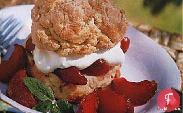 Oatmeal Shortcakes with Spiced Plums