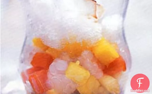 Coconut and Palm Sugar Syrup with Tapioca, Tropical Fruit, and Shaved Ice